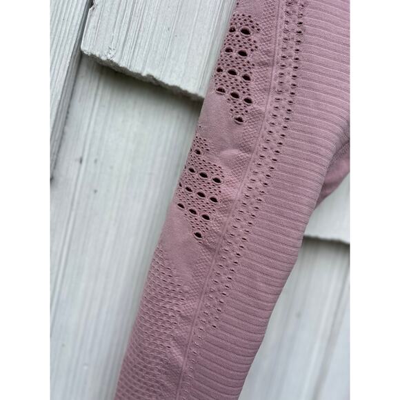 Gymshark Pink High Waist Leggings Compression Knit Workout Performance Wear S - Picture 5 of 8